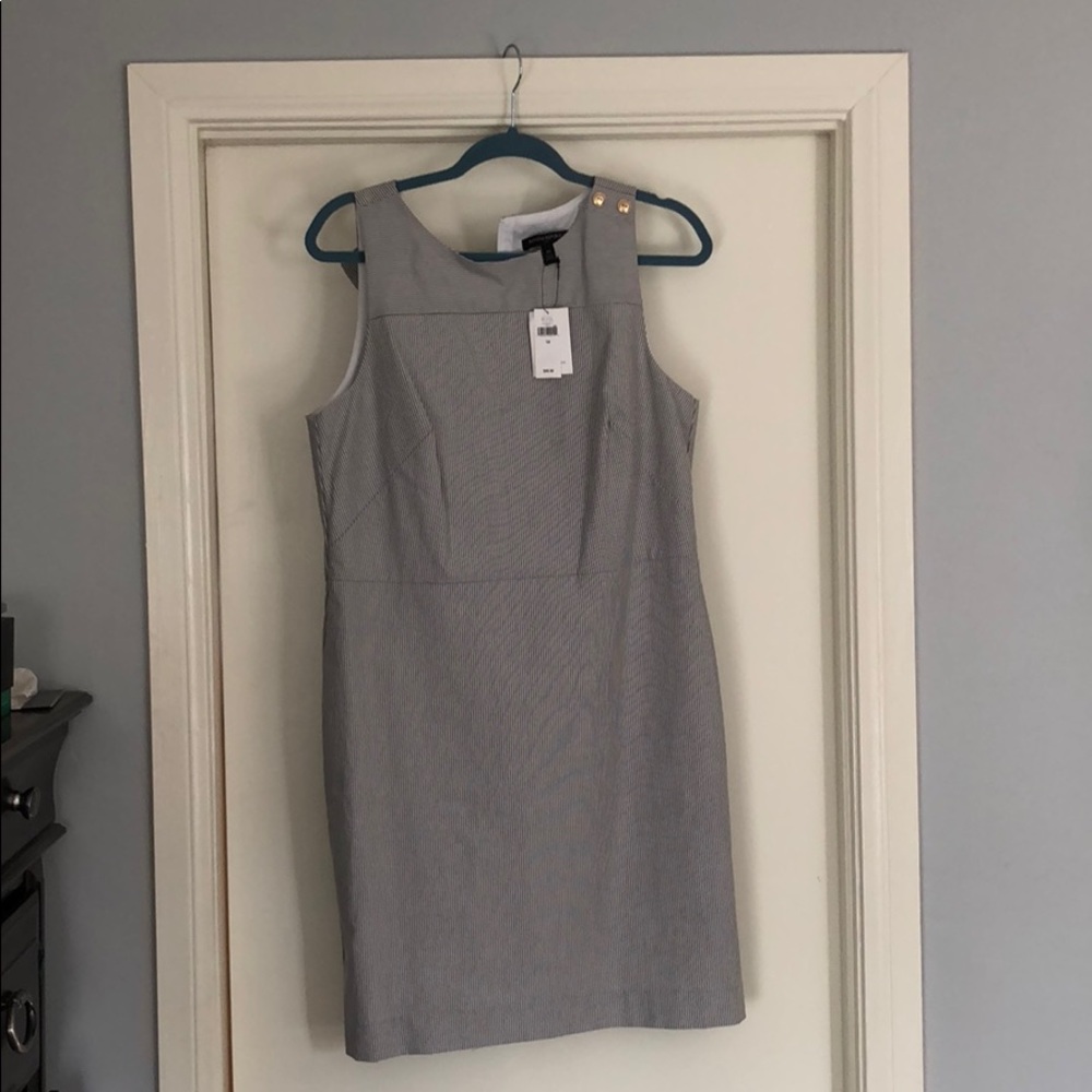 Grey and White BR shift dress